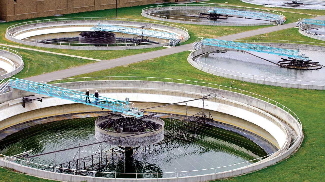 Two staff conducting operations and maintenance training at the Ypsilanti Wastewater Treatment Plant in Michigan